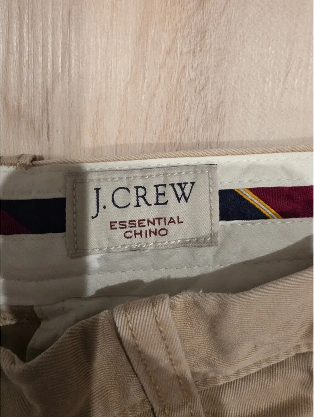 J.Crew Essential Chino Pants 34W 34L Beige Cotton Casual Trousers